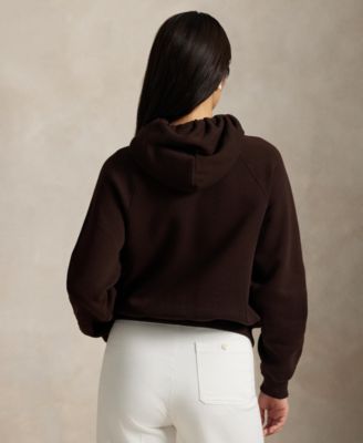 Women's Shrunken Fit Fleece Hoodie Sweatshirt