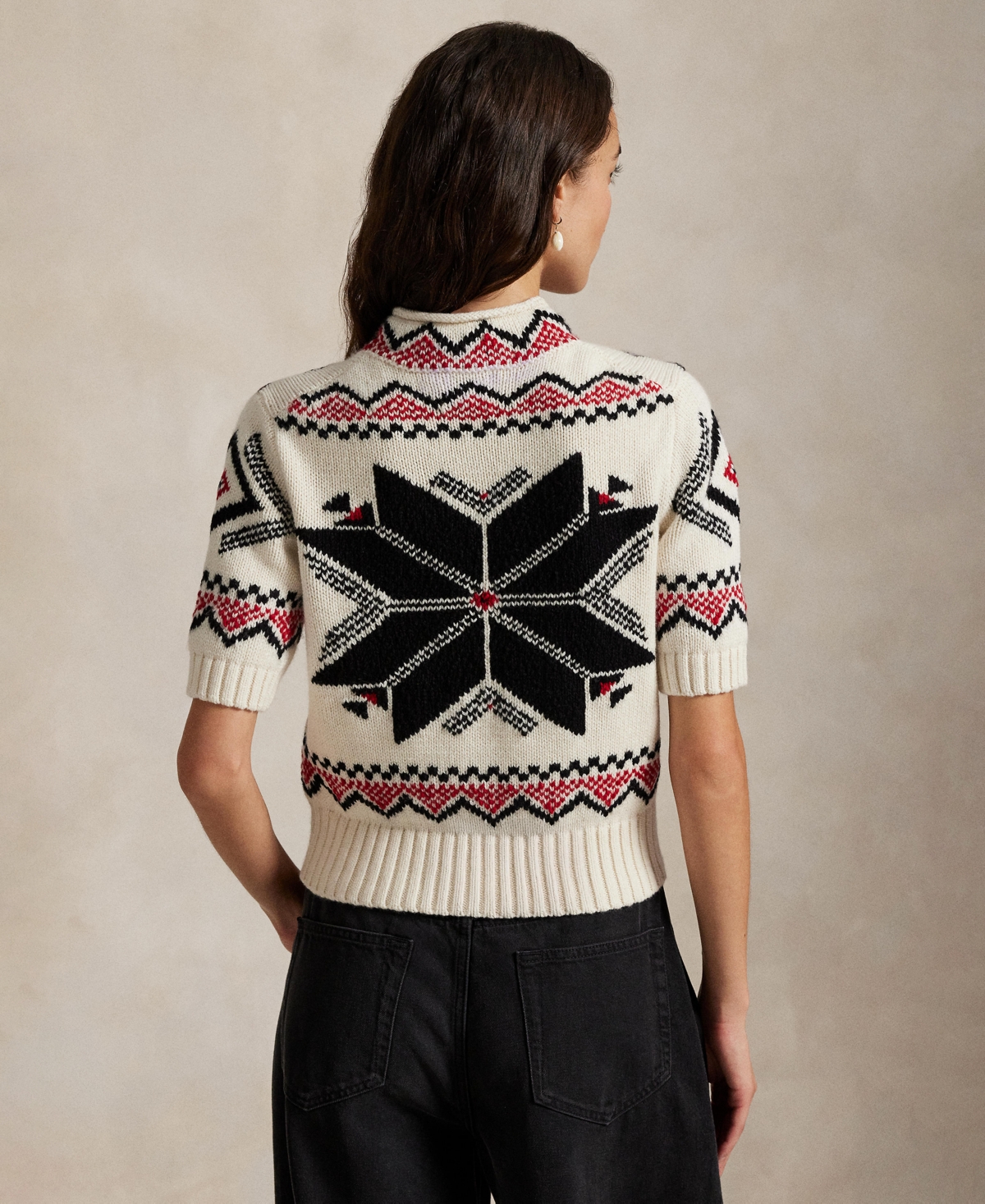 Polo Ralph Lauren Women's Intarsia Knit Short Sleeve Sweater