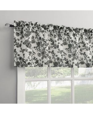 Elodie Tonal Botanical Semi-Sheer Rod Pocket Kitchen Curtain Valance