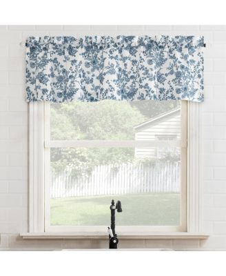 Elodie Tonal Botanical Semi-Sheer Rod Pocket Kitchen Curtain Valance