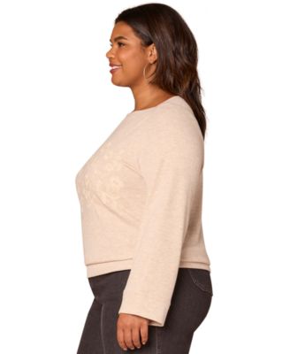 Plus Size Bell Sleeve Boat Neck Top