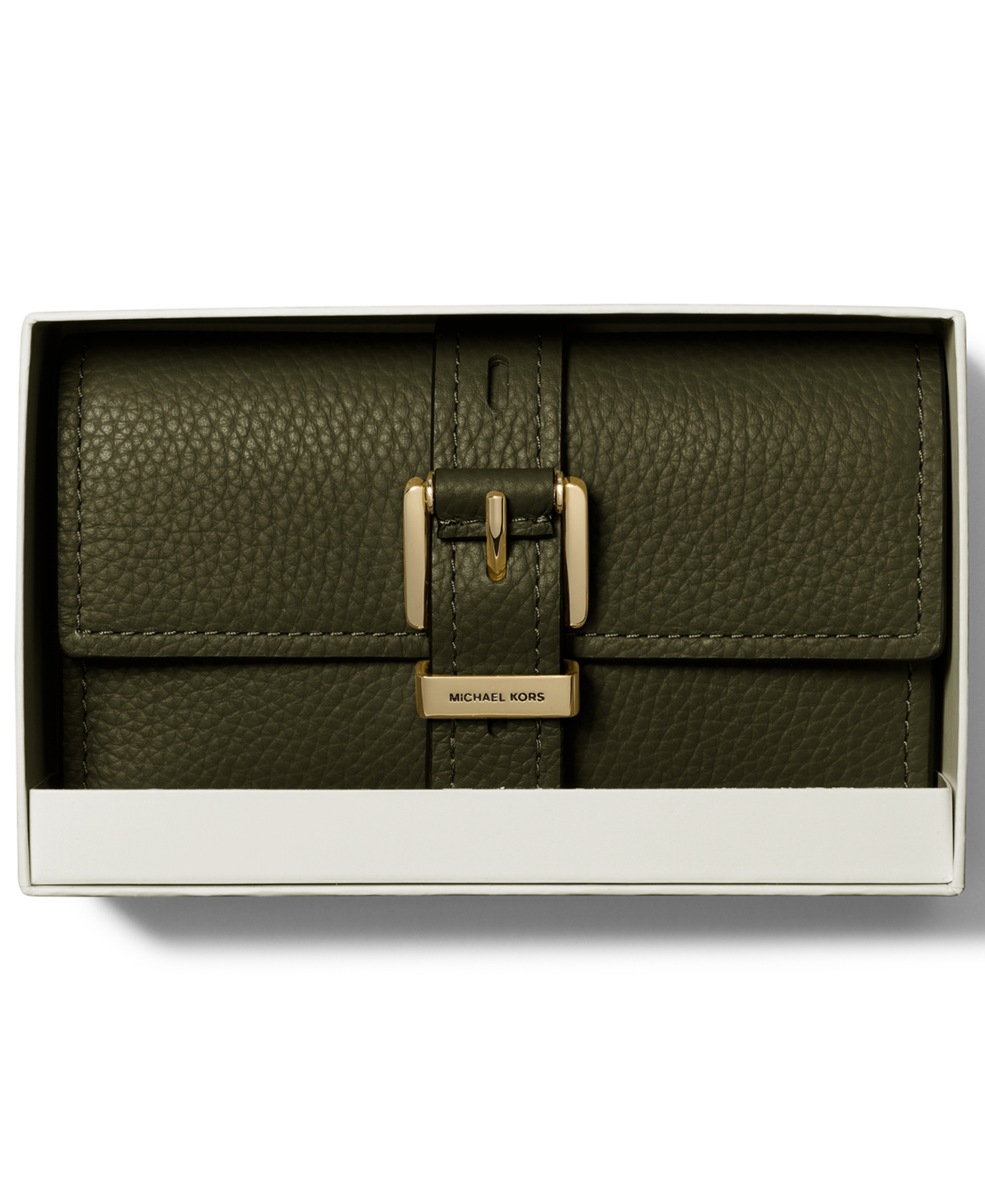 Michael Kors Nolita Flap Trifold Leather Wallet In Gold