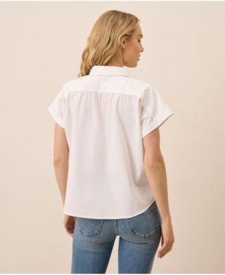 Women's Organic Cotton All Day Poplin Shirred Shirt