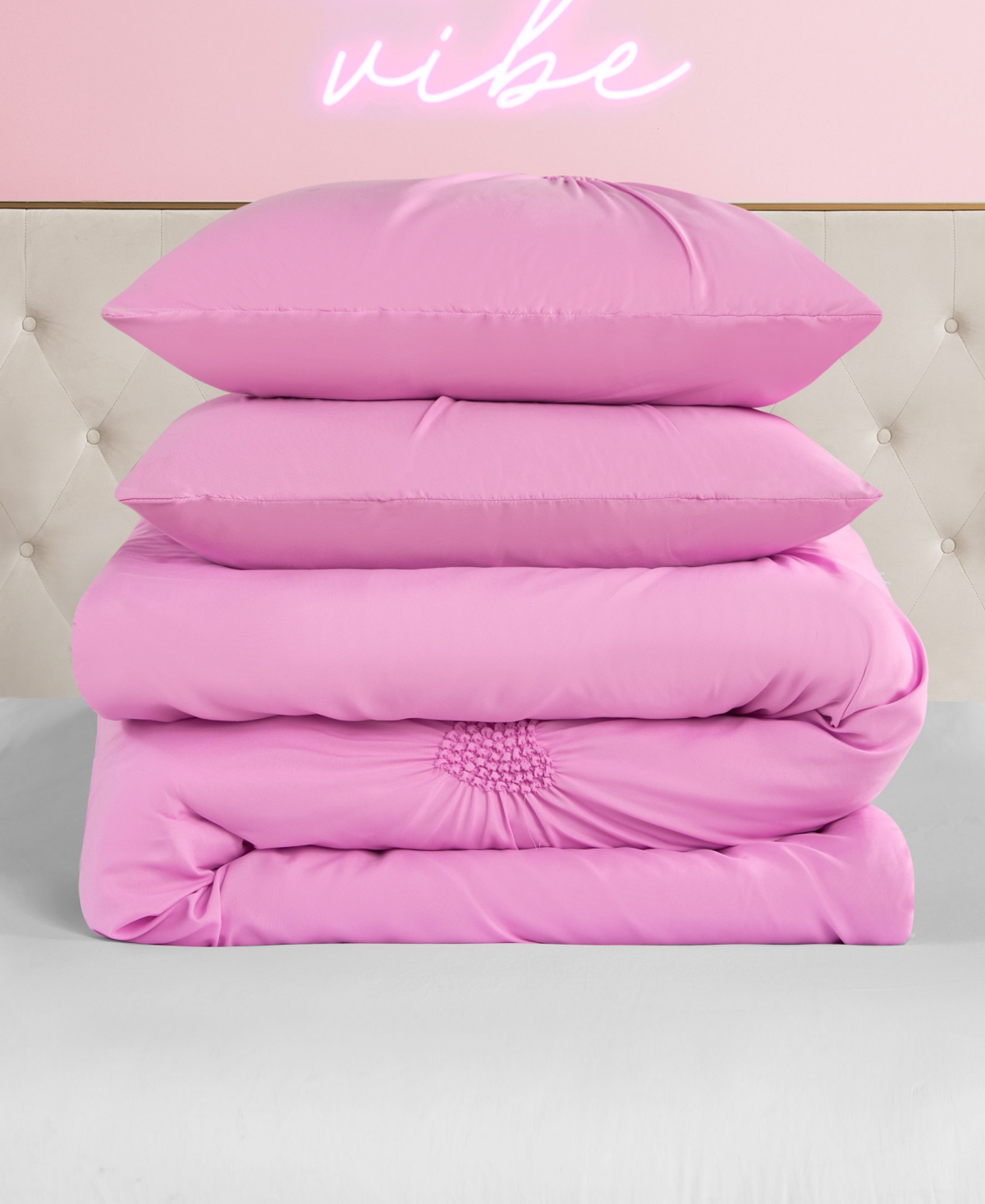Juicy Couture Amora Gathered Heart 3-pc. Comforter Set, Full/queen In Pink