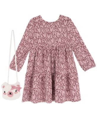 Girls' 2T-6X Heart Dress and Purse, 2-Piece Set
