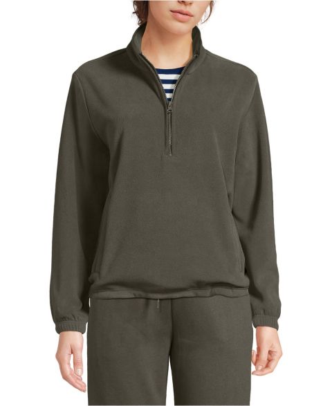 Женские свитеры Lands' End Women's Petite Anyweather RainDefense Fleece Quarter Zip Pullover
