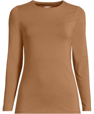 Women's Lightweight Jersey Skimming Long Sleeve Crew Neck T-shirt