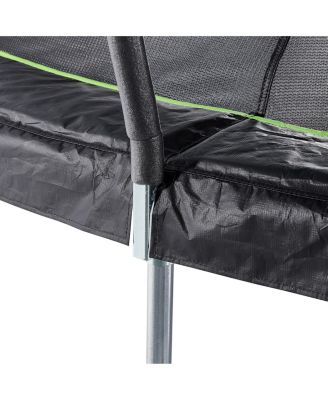 14' Round Trampoline with Safety Enclosure & Ladder Included – Black/Lime Green