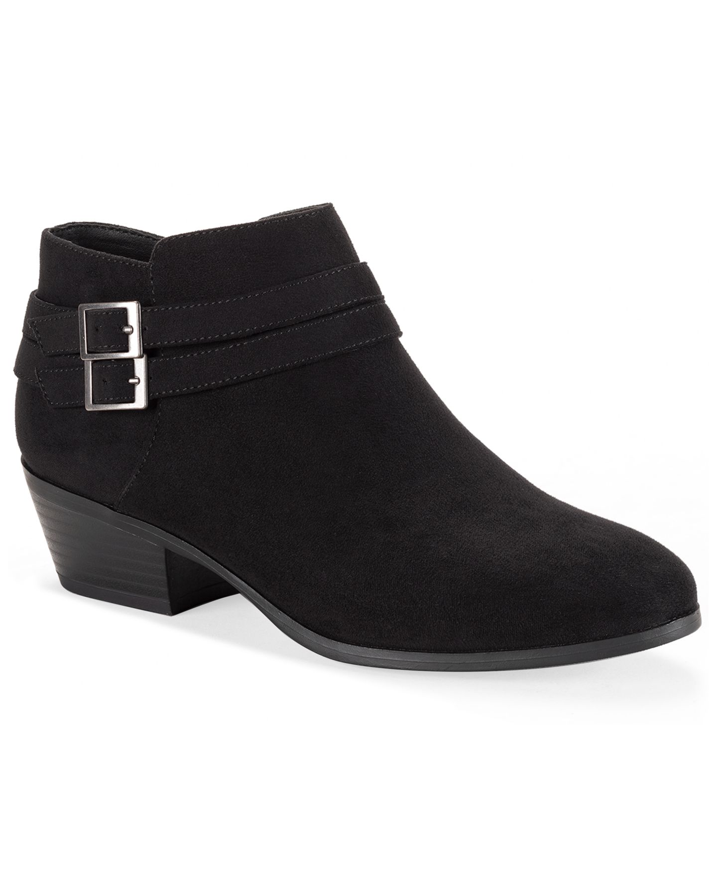 Женские ботинки Style & Co Willaa Belt Block Heel Booties, цвет: Чёрный — фото 1