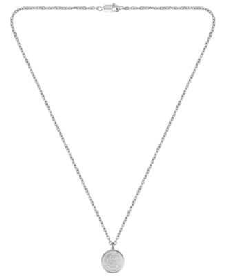 Double B Coin Ionic Plated Black Stainless Steel Necklace