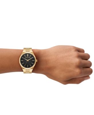 Men's Lennox Three-Hand Gold-Tone Stainless Steel Watch, 43mm