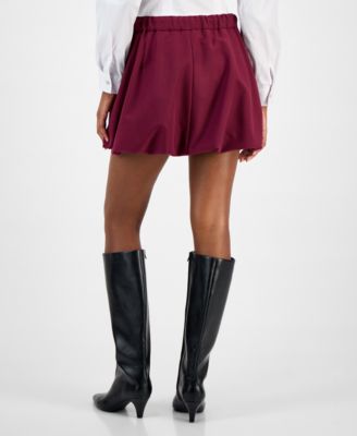 Women's Tie-Waist Bubble-Hem Mini Skirt, Macy's Exclusive