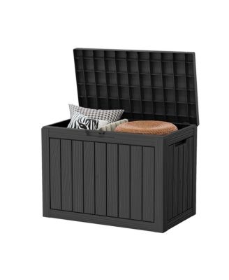 50 Gallon Patio Waterproof Resin Deck Box Lockable Outdoor Storage Garden Tools