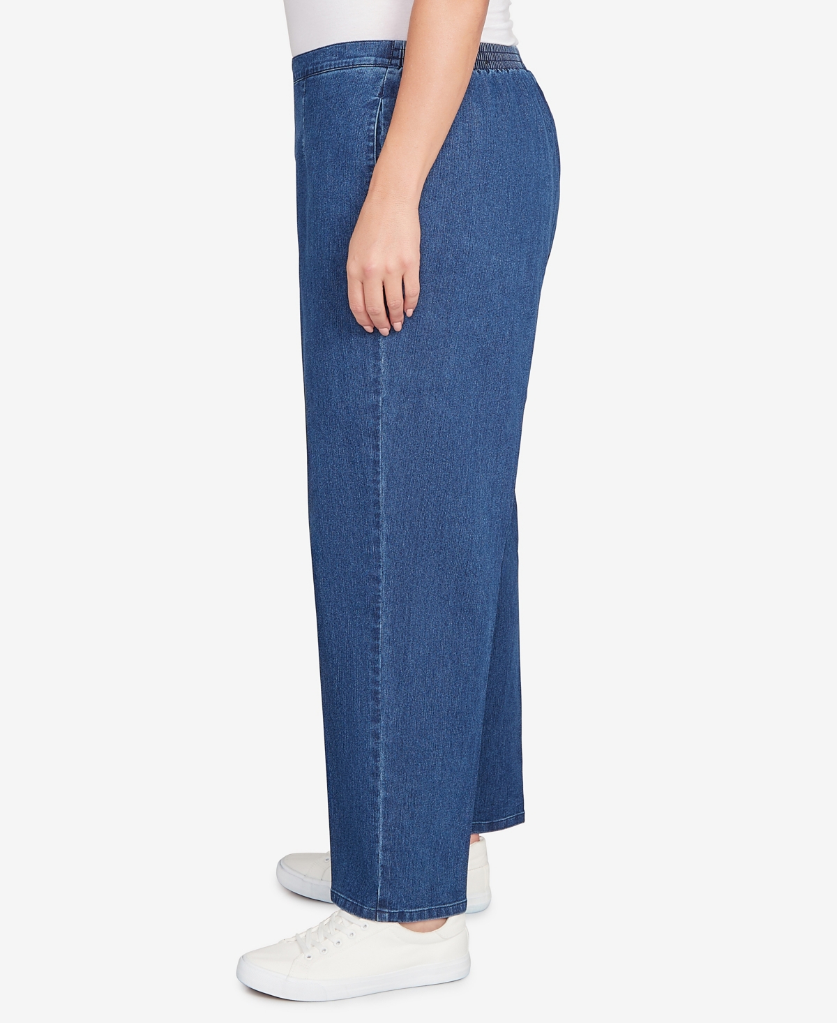 Alfred Dunner Plus Size Sunset Canyon All Around Elastic Medium Length Denim Jeans In Blue