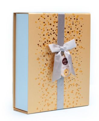 Signature Gold Gift Box with Silver Ribbon Chocolate Crunch Shortbread, 18 Pieces