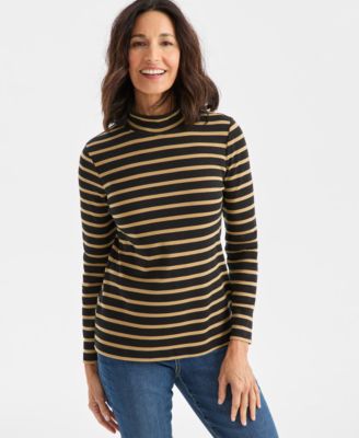 Style & Co - Women's Mock-Neck Striped Top