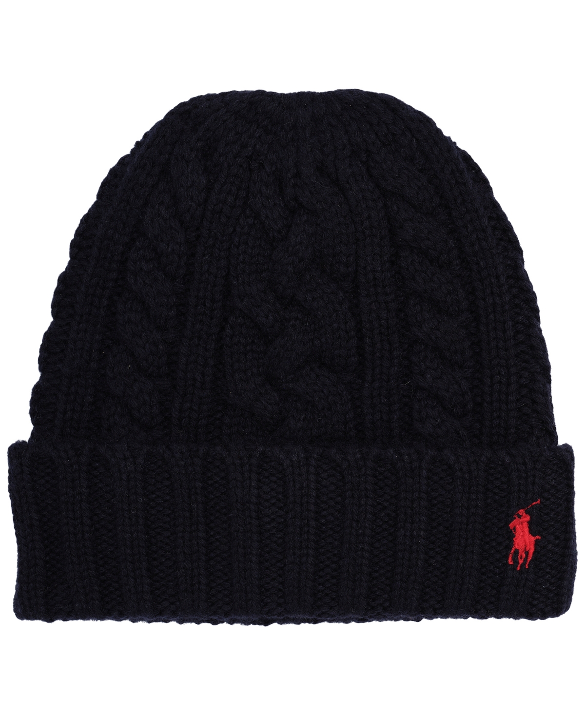 Polo Ralph Lauren Recycled Cable Beanie In Black