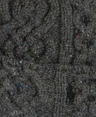 Men's Tweed Cable Cuff Beanie