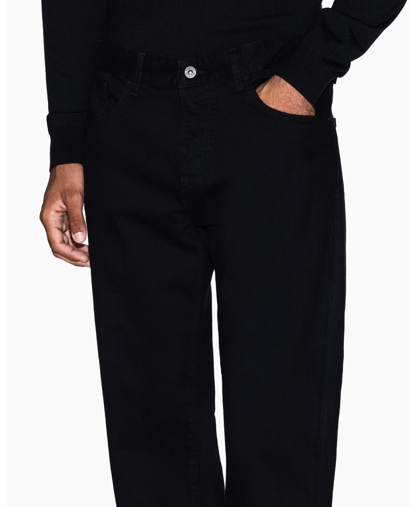 Мужские джинсы A|X Armani Exchange J16 Straight Comfort Denim Jeans, цвет: Чёрный джинсовый — фото 4