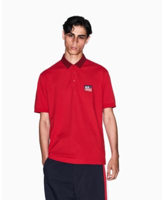 A|X Armani Exchange - Men's Short Sleeve Graphic Pique with Collar Tipping Polo Shirt