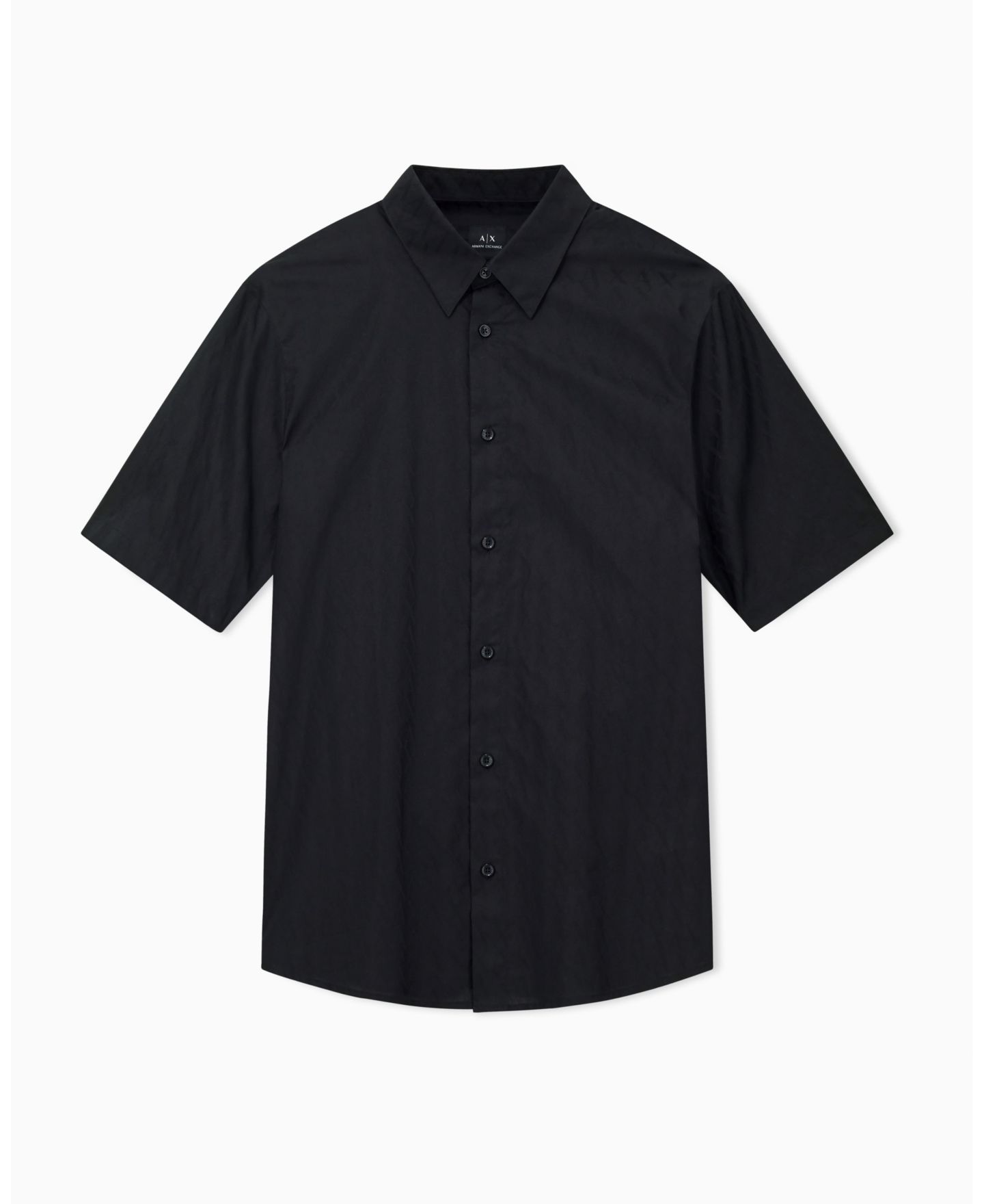 Мужская рубашка A|X Armani Exchange Short Sleeve Cotton Jacquard Allover Logo Woven, цвет: Чёрный — фото 4