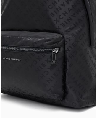 Men's Satin Jacquard Allover Logo Backpack