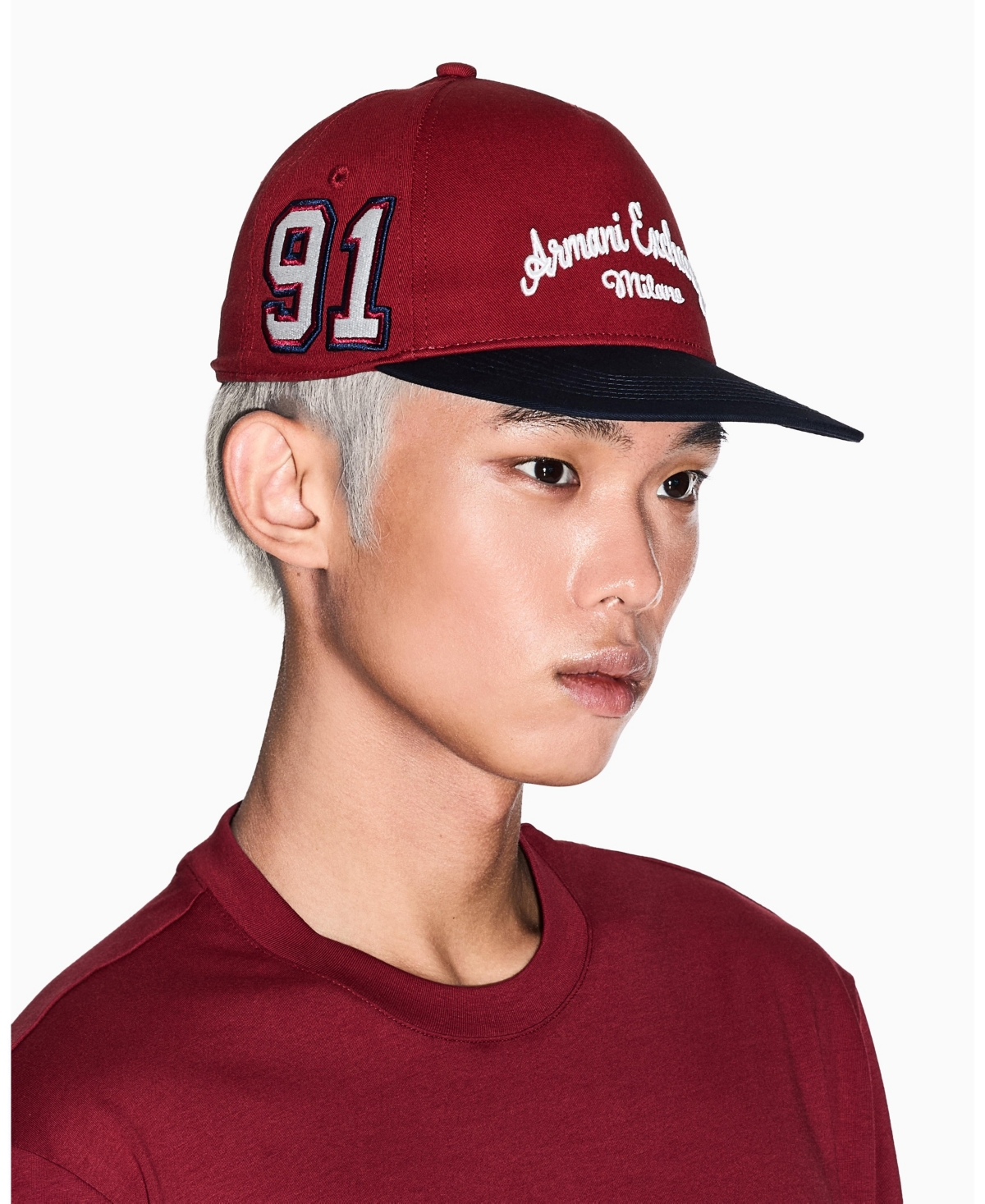 A|X Armani Exchange Men's Color Block Wording Cap
