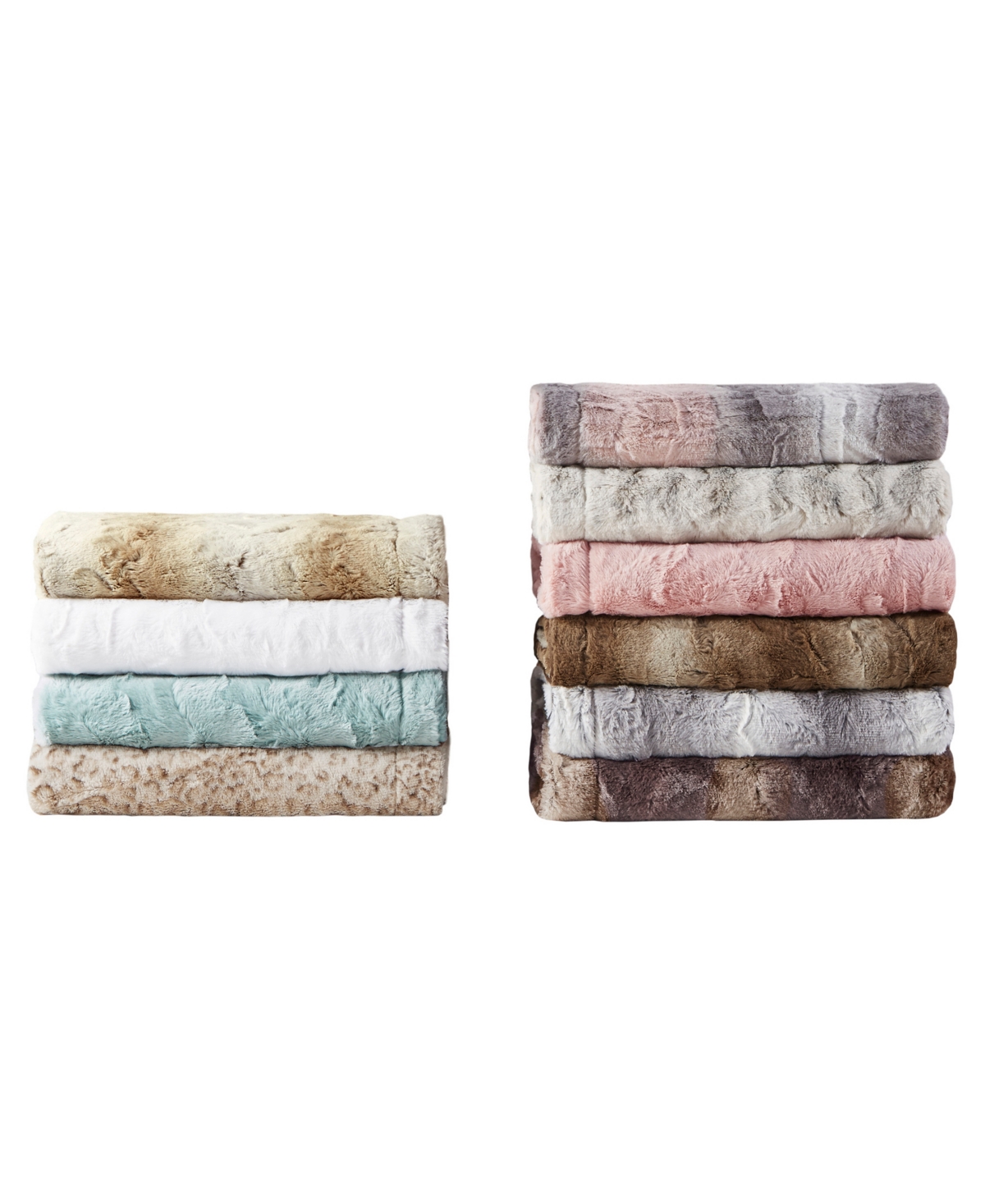 Madison Park Zuri Faux Fur Blanket, Twin In Gray