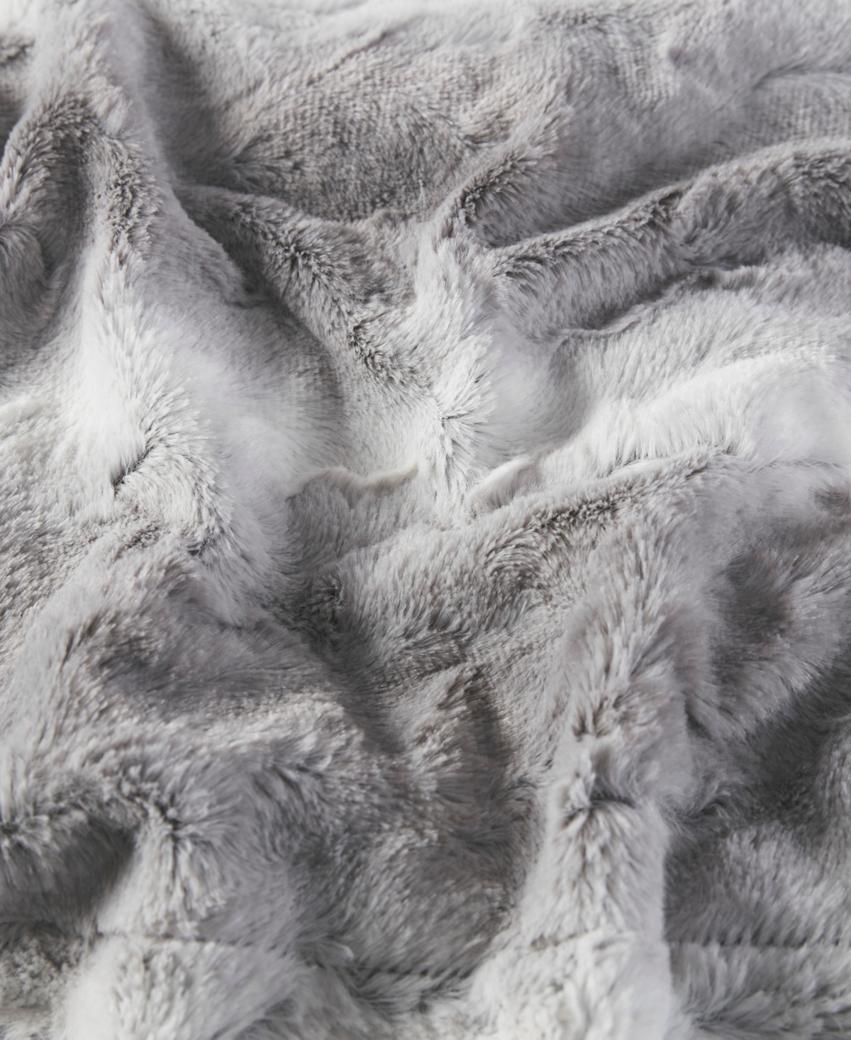 Madison Park Zuri Faux Fur Blanket, Twin In Gray