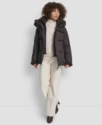 Women's Detailed Hooded Puffer Coat