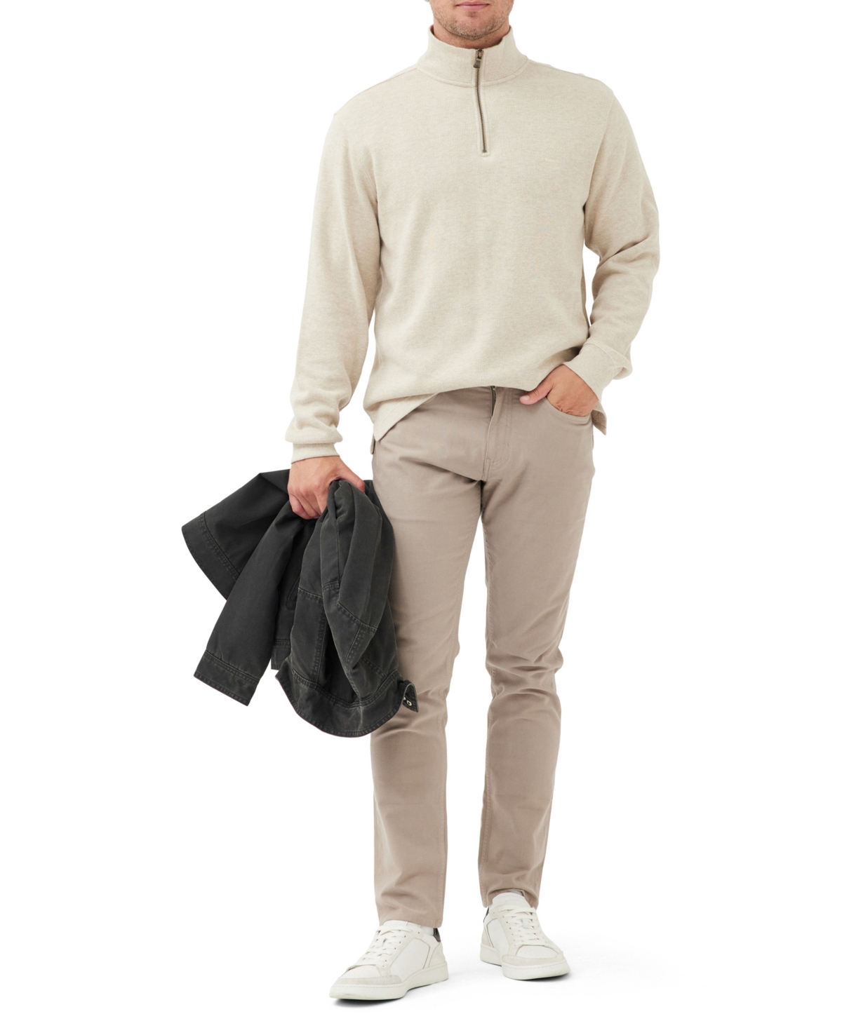 Rodd & Gunn Fortrose Cotton Quarter Zip Sweater In Brown