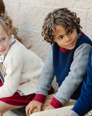 Little and Big Boys' Organic Long Sleeve Crewneck Pullover Sweater