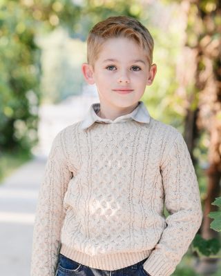 Boys Organic Long Sleeve Fisherman Cable Pullover Sweater