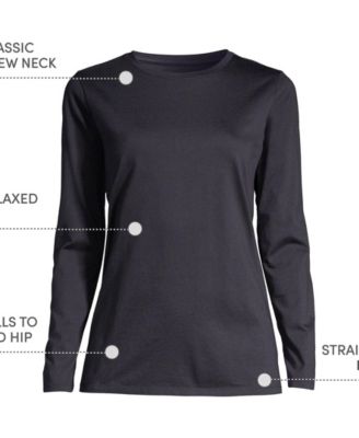 Women's Relaxed Supima Cotton Long Sleeve Crew Neck T-Shirt