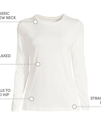 Women's Relaxed Supima Cotton Long Sleeve Crew Neck T-Shirt