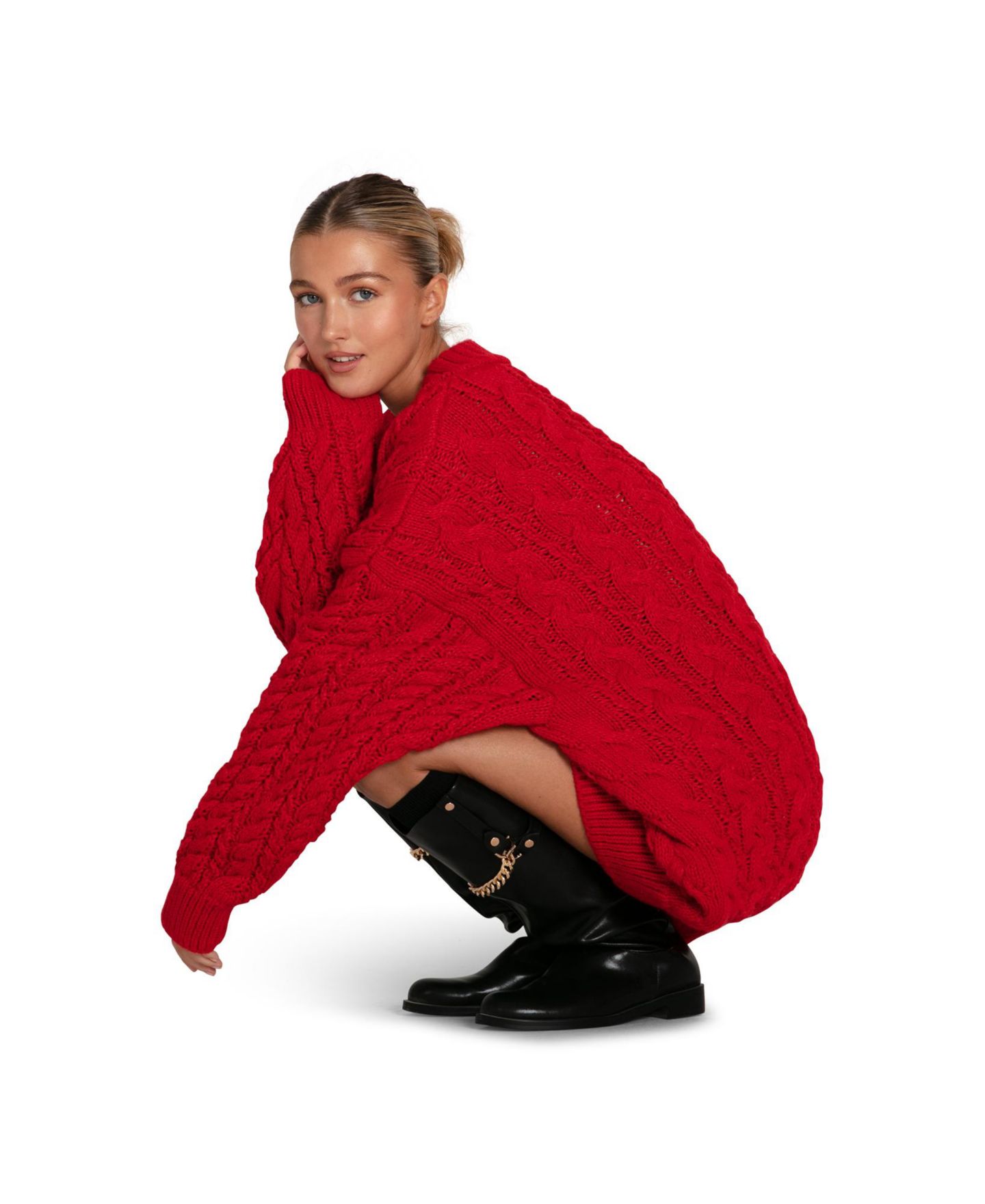 Belle & Bloom Women's Still The One Chunky Oversize Knit, цвет: Красный — фото 3