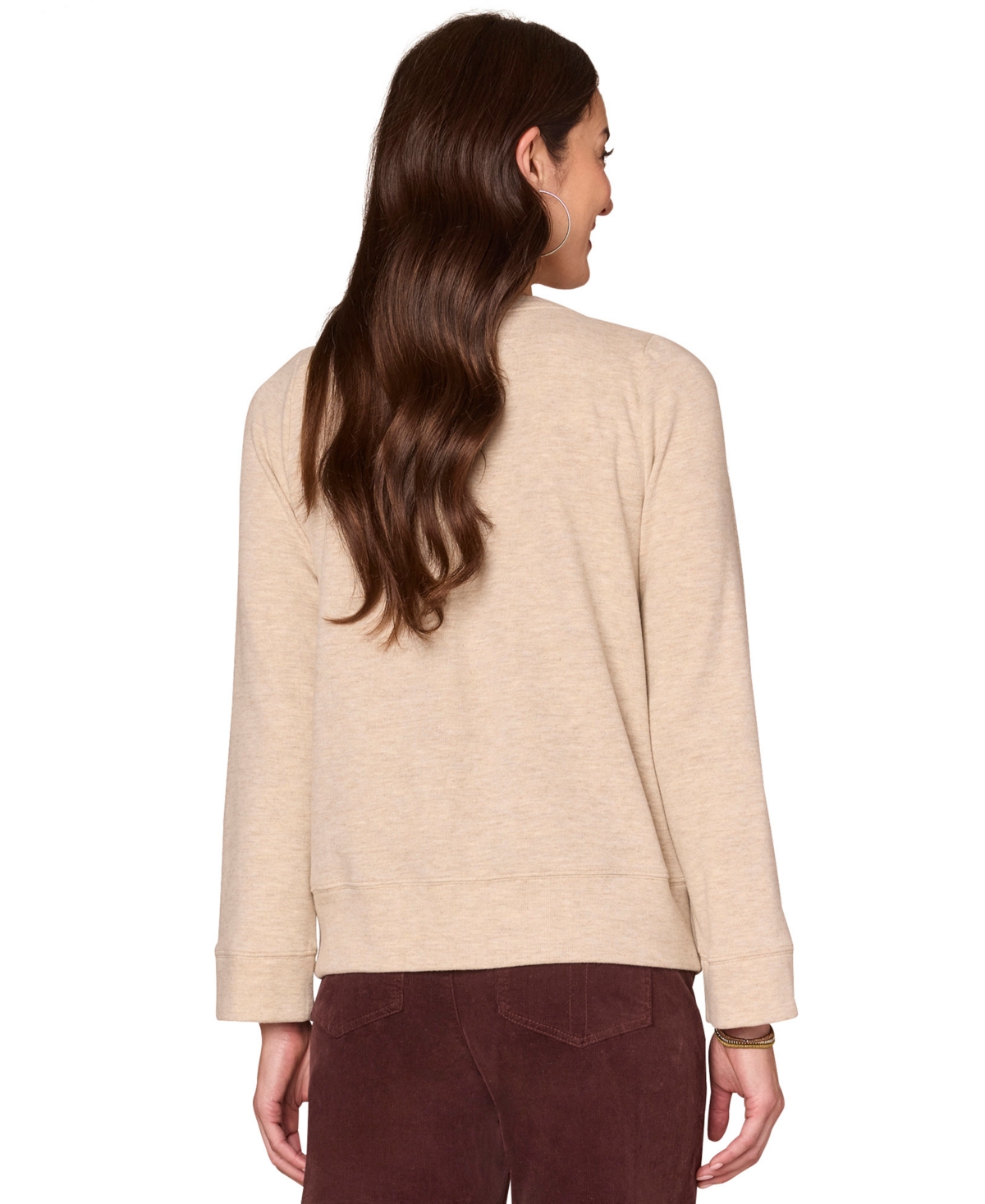 Democracy Petite Bell Sleeve Boat Neck Top In Neutral