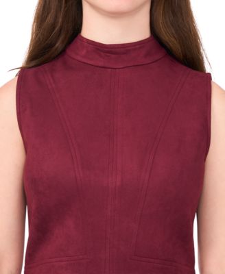 Petite Suede Sleeveless Midi Dress