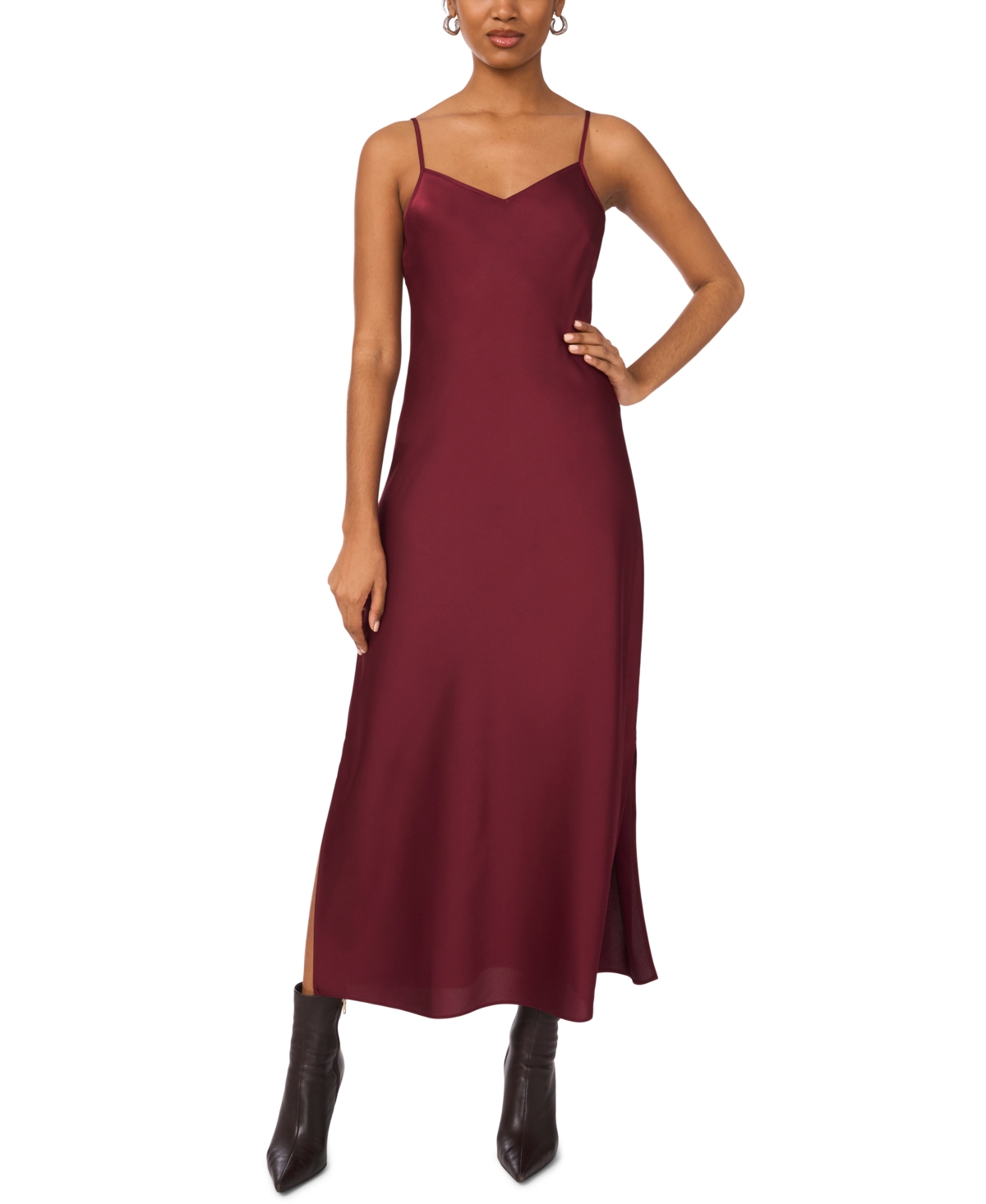 Msk Petite Sleeveless Sweater Maxi Dress In Brown