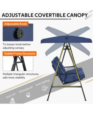 2-Seat Porch Swings with Adjustable Canopy