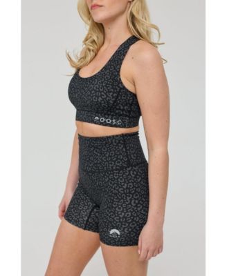 Women's Infinite High Waisted Shorts - Black Leopard
