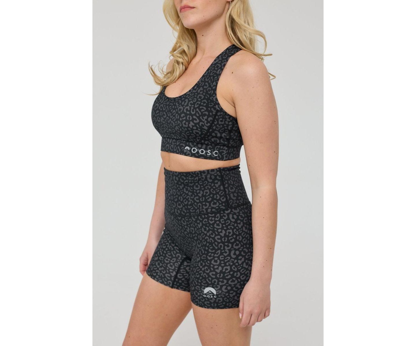 Женские шорты OOSC Infinite High Waisted Shorts - Black Leopard, цвет: Чёрный леопардовый — фото 2