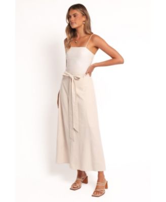 Women's Xander Tie Waist Midi Skirt - Oatmeal