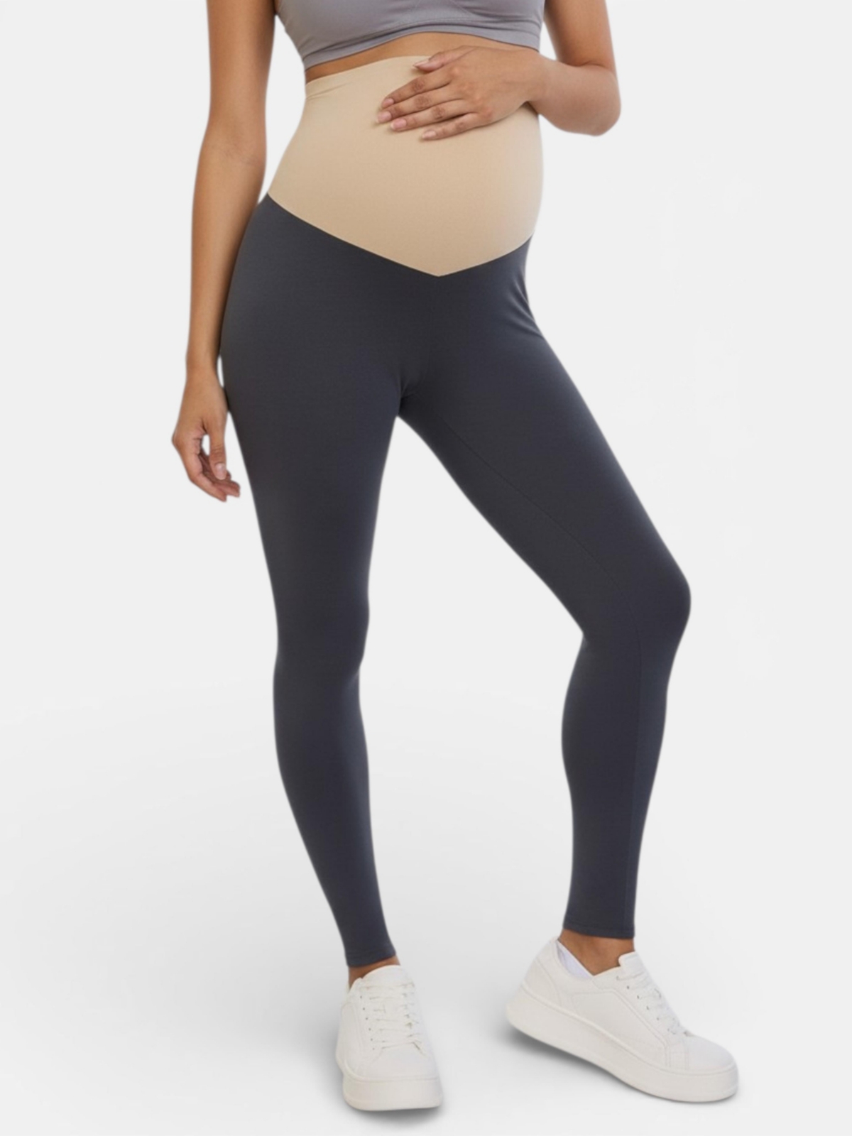 Motherhood Maternity Women's Essential Stretch Secret Fit Over the Belly Maternity Leggings - Motherhood Maternity - Asphalt