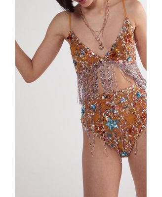 Women's Star Embellished Tassel Booty Shorts