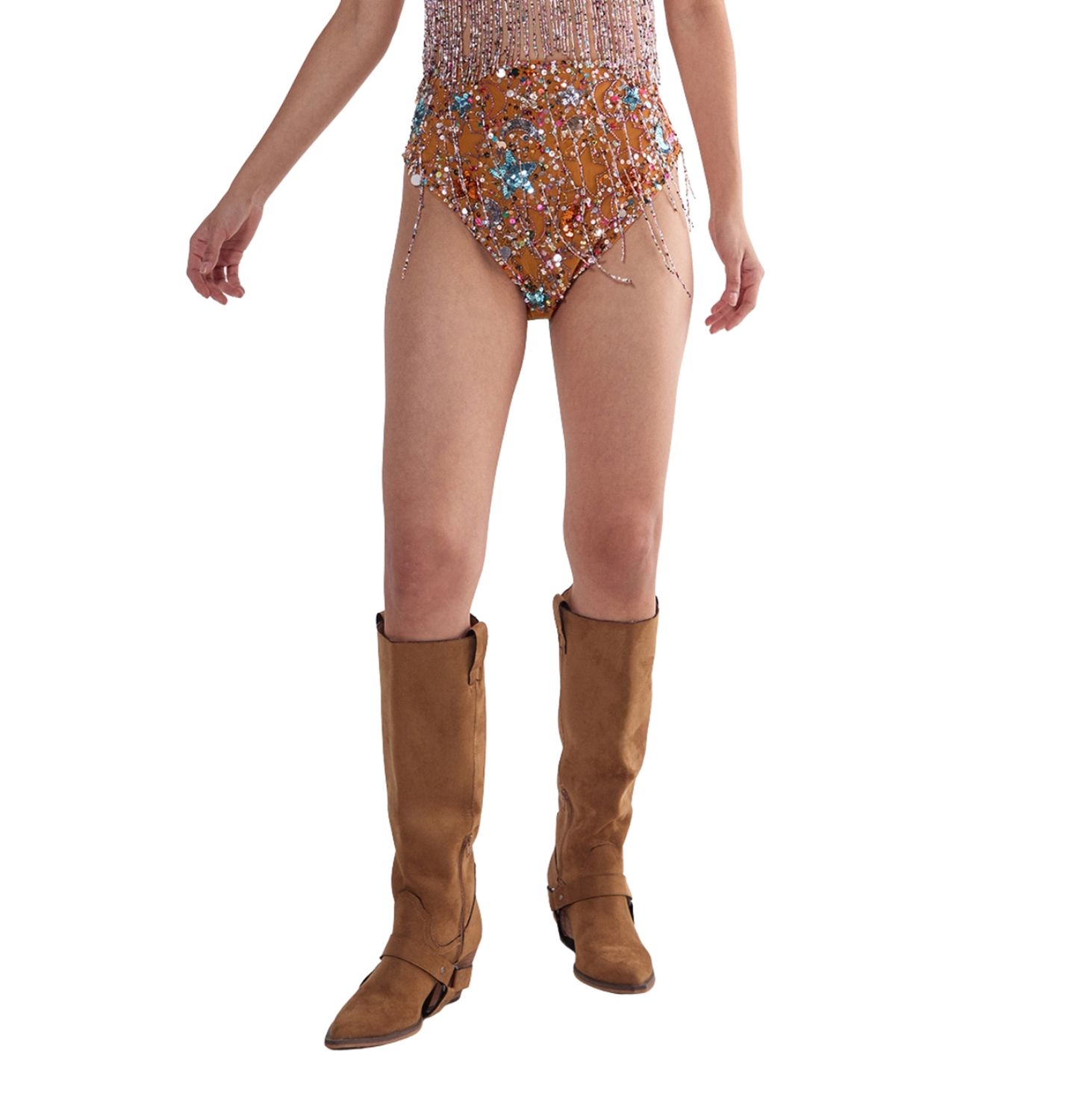 Женские шорты Nasty Gal Star Embellished Tassel Booty, цвет: Оранжевый — фото 2
