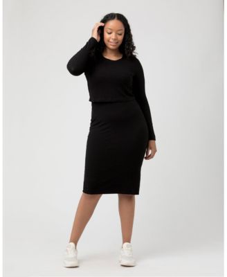 Penny Double Up Maternity Nursing Set in Black - Comfortable and Versatile