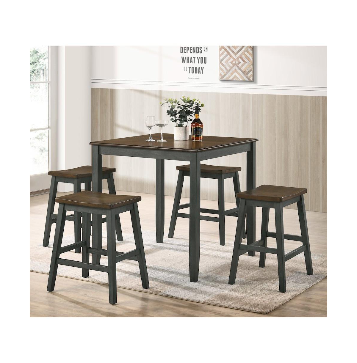 Enitial Star Silva Wood 5-Piece Counter Dining Set