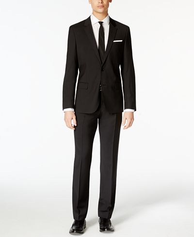 HUGO by Hugo Boss Men's Black Extra Slim-Fit Suit Separates