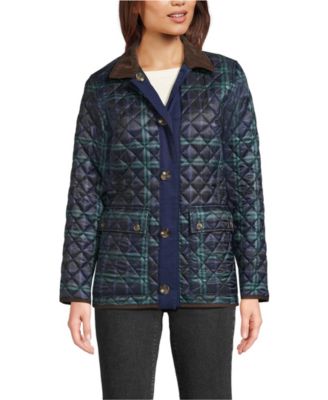Women's Print Reversible Barn Quilted Insulated Jacket
